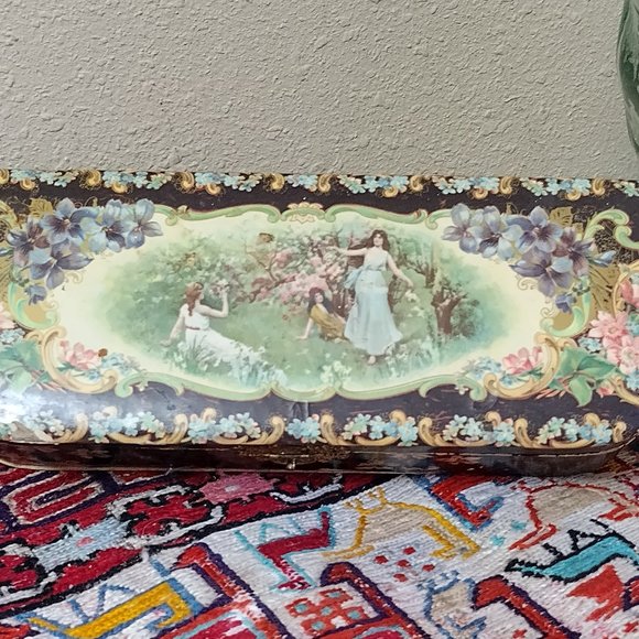 Large Victorian Wood and Celluloid Glove / Brush Box - Edwardian - Picture 1 of 15